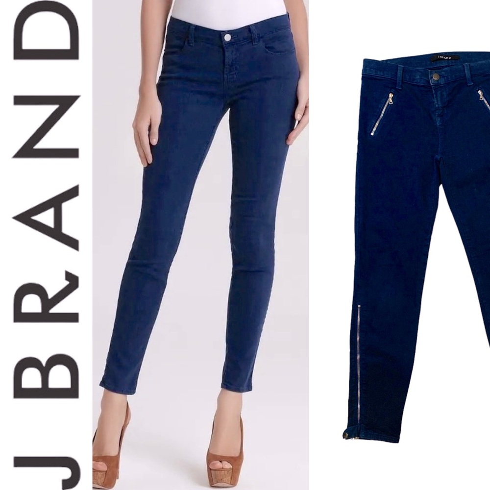 J BRAND Lowrise Cropped Ankle Zip Skinny Jeans Size 26
